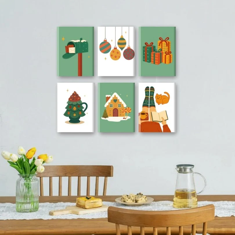 6 Mini Paintings - Cozy Christmas Season Set - Image 2