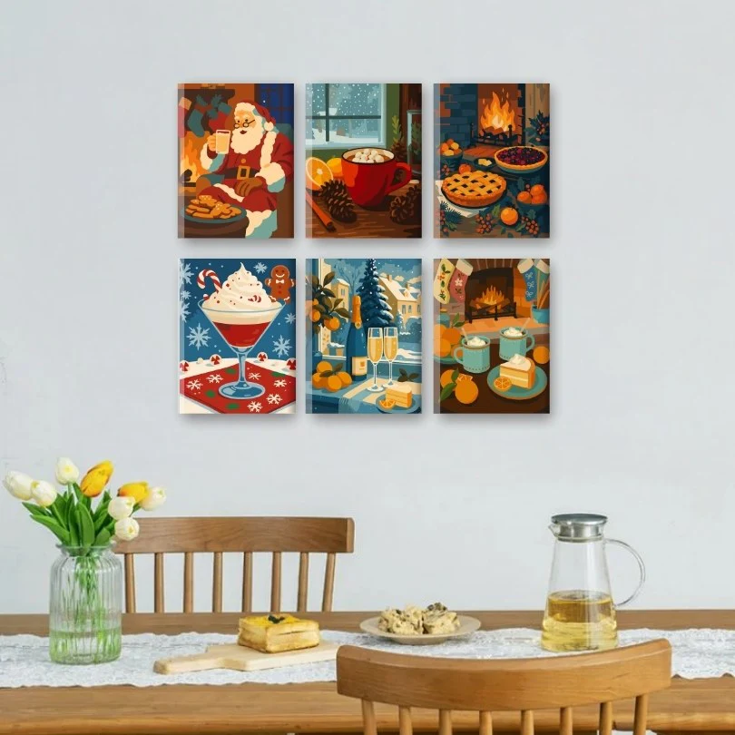 6 Mini Paintings - Cozy Christmas Set - Image 2
