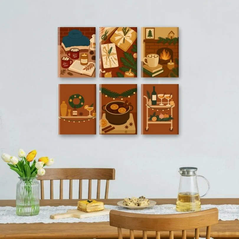 6 Mini Paintings - Cozy Winter Set - Image 2