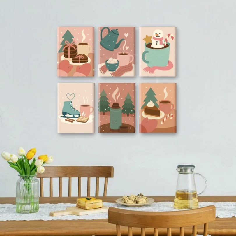6 Mini Paintings - Cozy Winter Set - Image 2