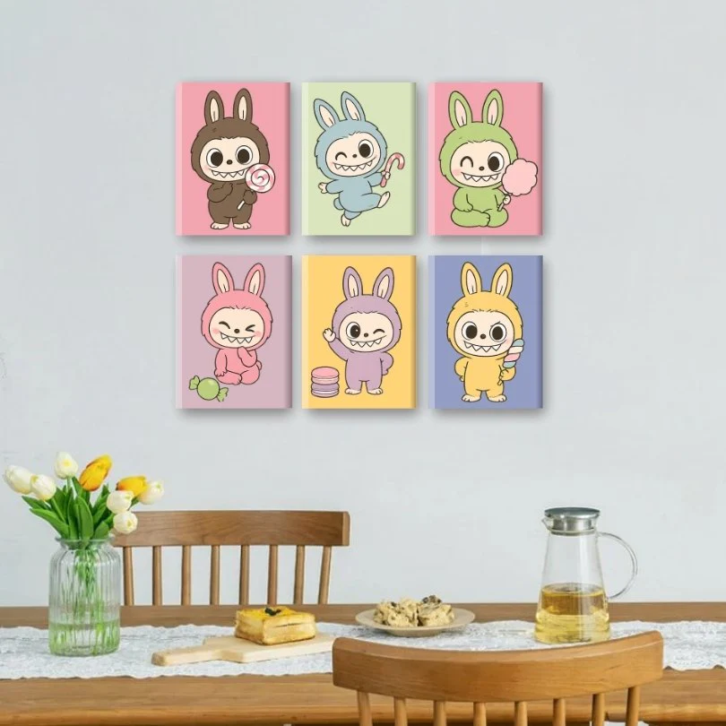 6 Mini Paintings - Cute Doll Set - Image 2