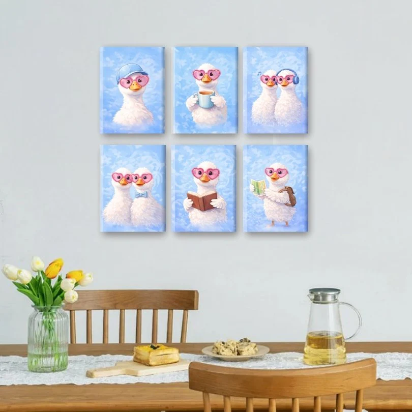 6 Mini Paintings - Cute Goose Set - Image 2