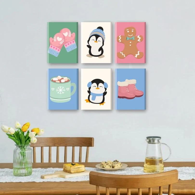 6 Mini Paintings - Cute Winter Set - Image 2