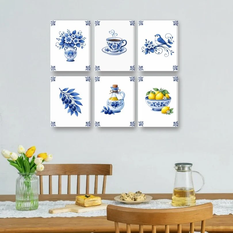 6 Mini Paintings - Delft Blue Set - Image 2