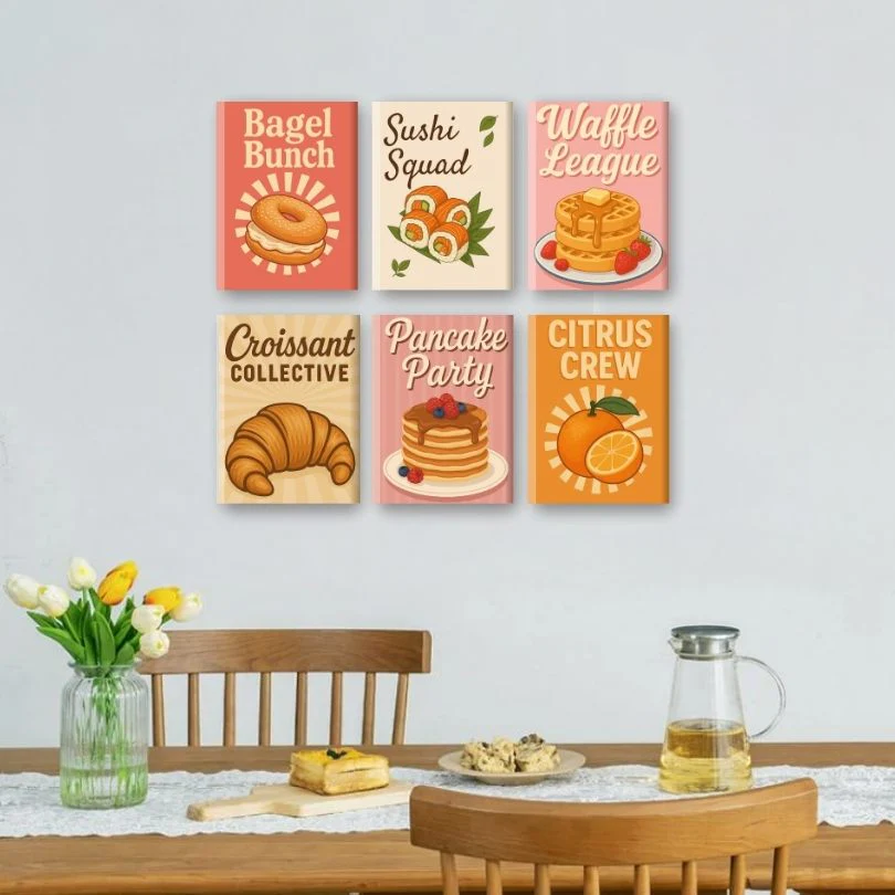 6 Mini Paintings - Delicious Food Set - Image 2