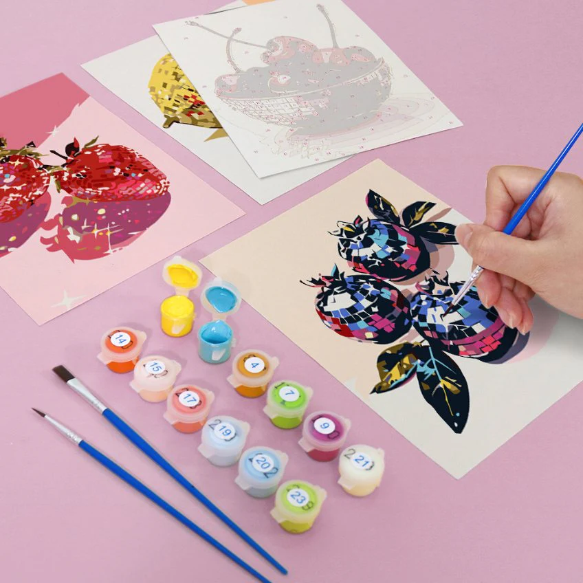 6 Mini Paintings - Disco Fruit Set - Image 8