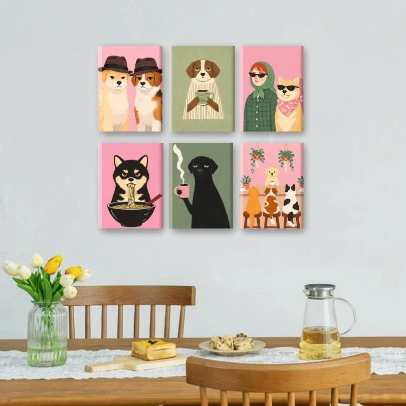 6 Mini Paintings - Dog Life Set - Image 2