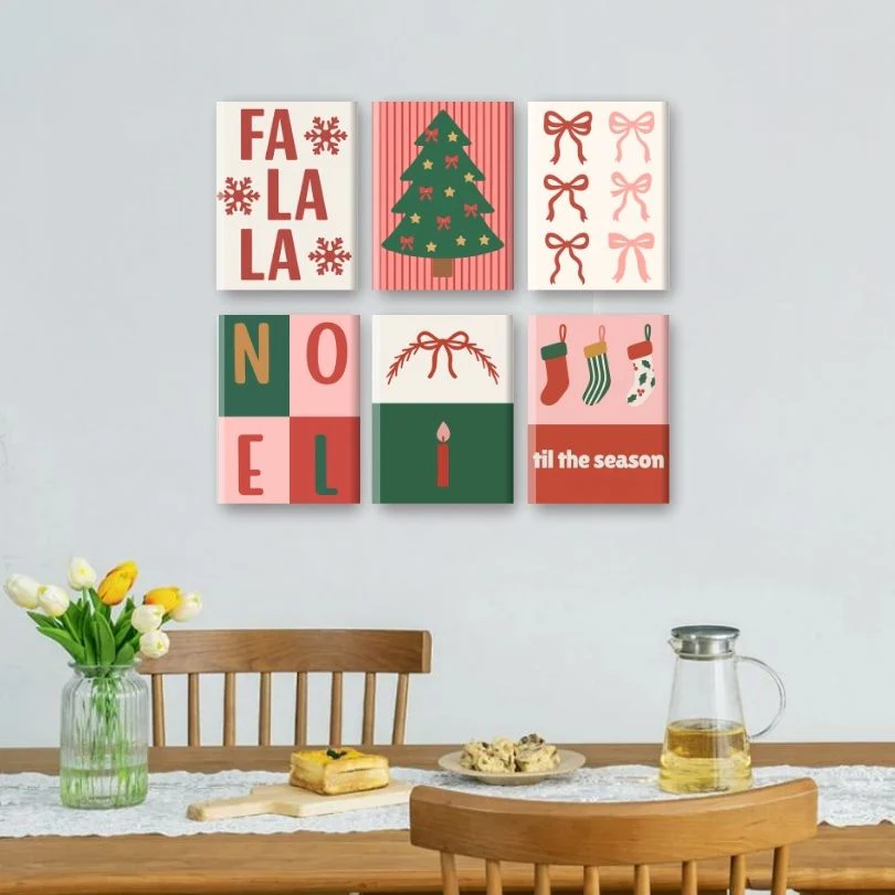 6 Mini Paintings -  Fa La La Christmas Set - Image 2