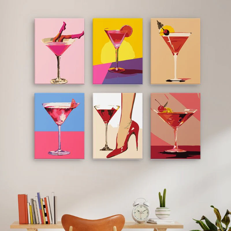 6 Mini Paintings - Fancy Cocktail Set - Image 15