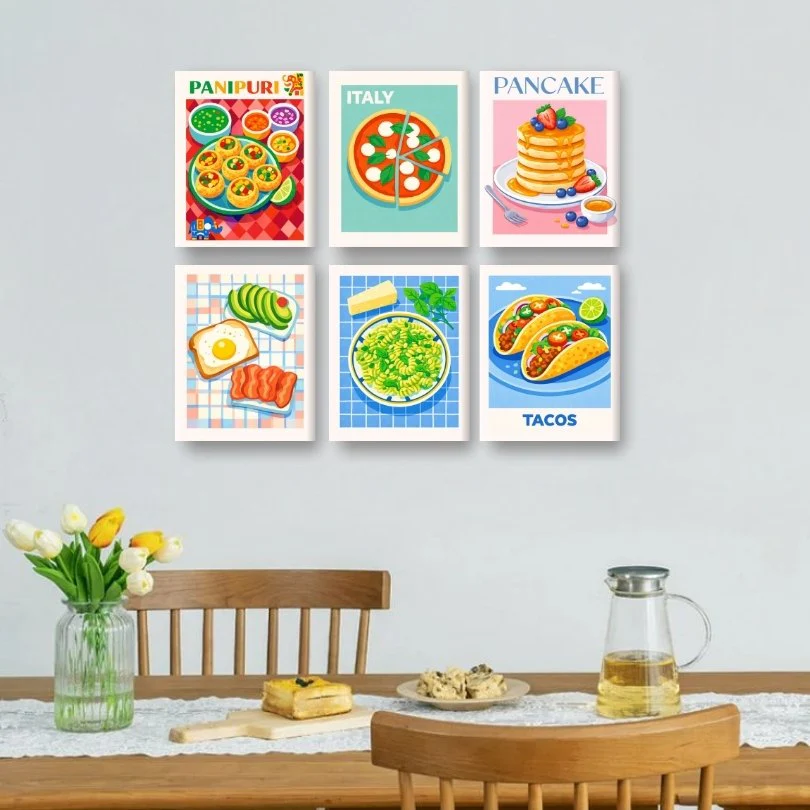 6 Mini Paintings - Favorite Food Set - Image 2