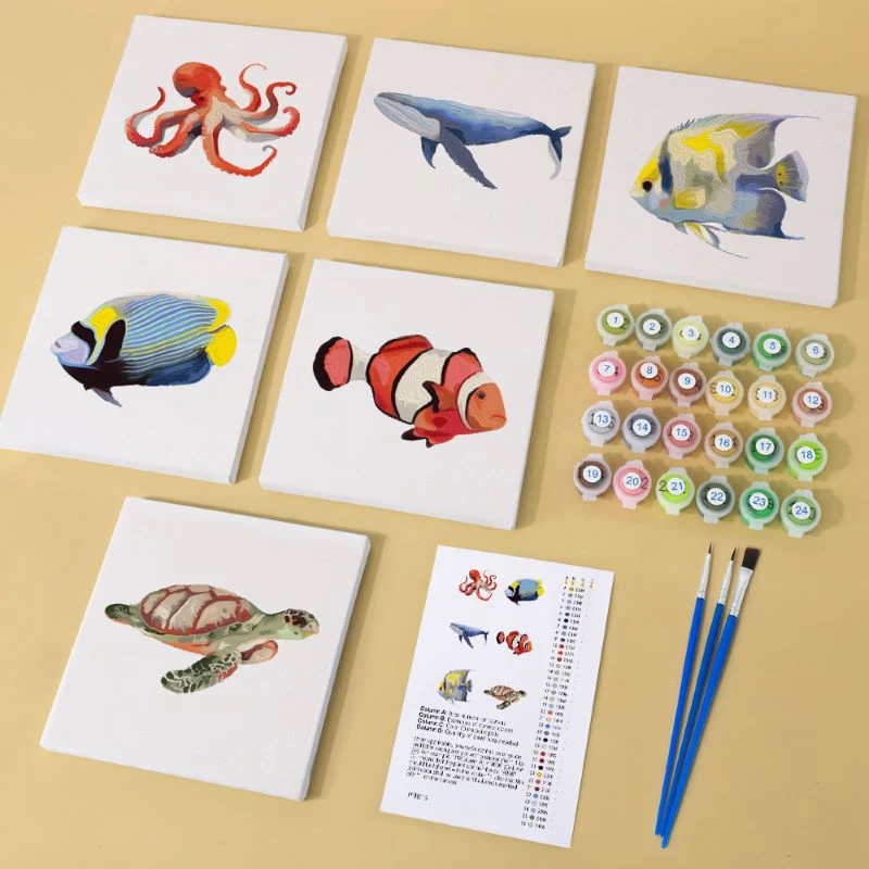 6 Mini Paintings - Fish Set - Image 4