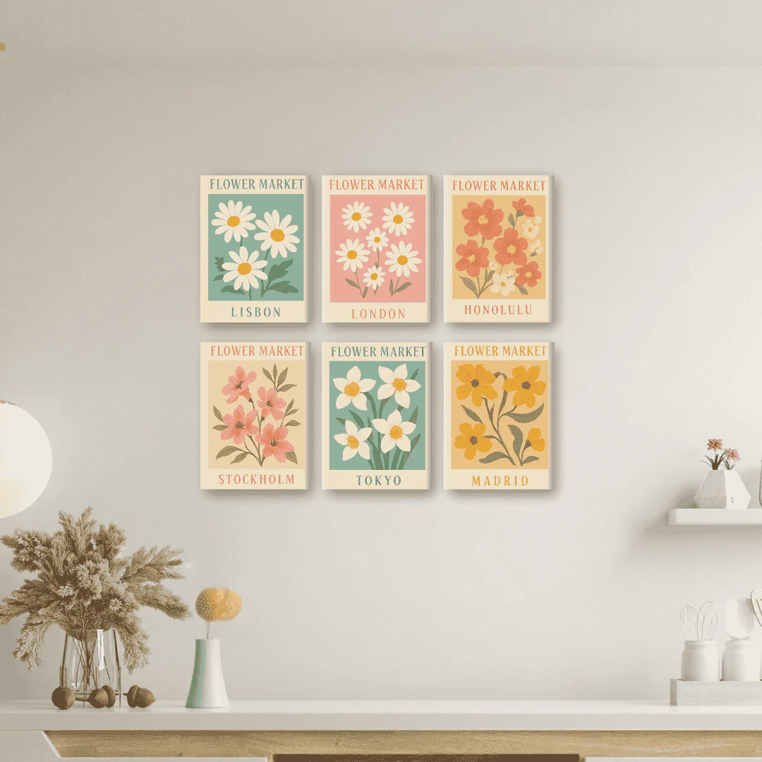 6 Mini Paintings - Flower Market Set - Image 2