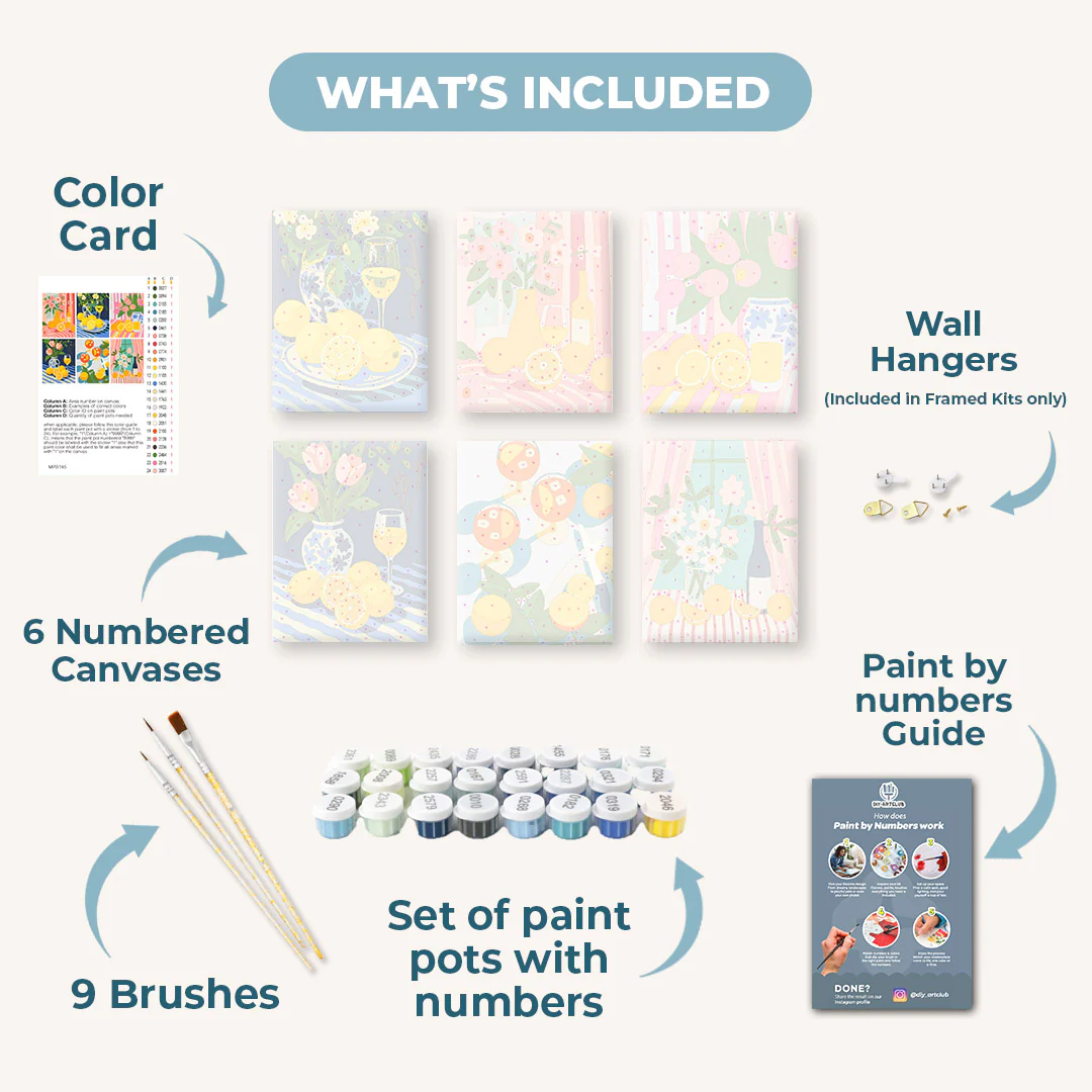 6 Mini Paintings - Flowers & Drinks Set - Image 3