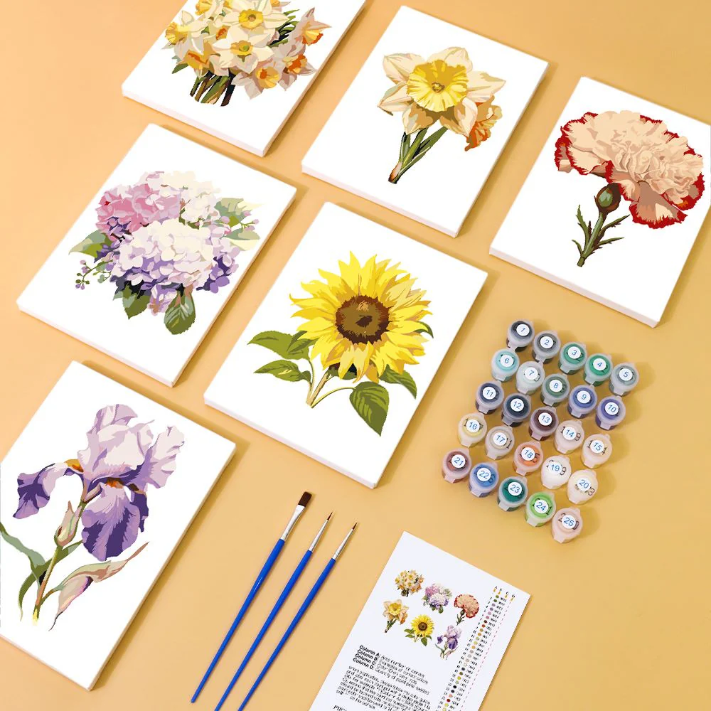 6 Mini Paintings - Flowers Set 2.0 - Image 4