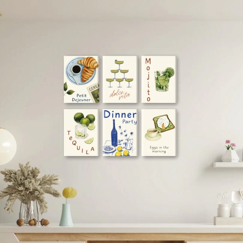 6 Mini Paintings - Food & Drinks Set - Image 2