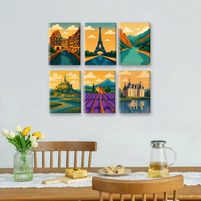 6 Mini Paintings - French Landscapes Set - Image 2