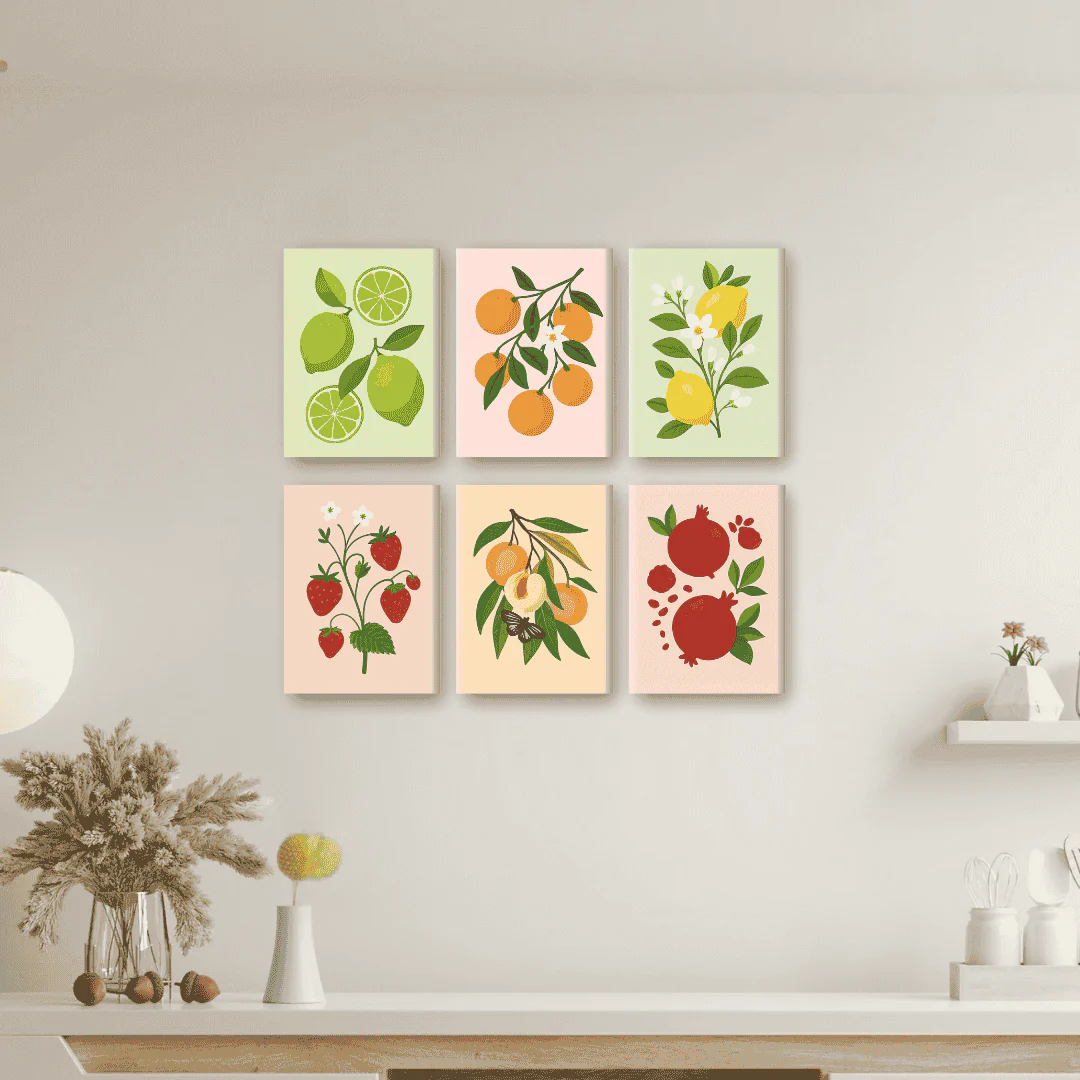 6 Mini Paintings - Fruit Plant Set - Image 2