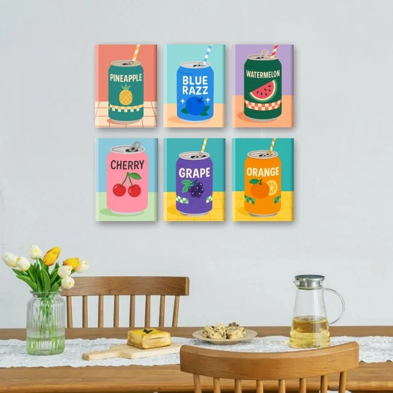 6 Mini Paintings - Fruity Soda Set - Image 2