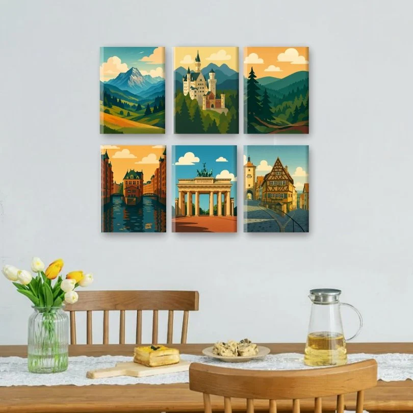 6 Mini Paintings - German Landscapes Set - Image 2