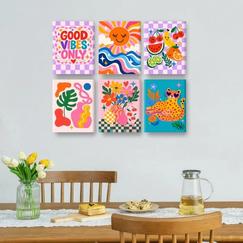 6 Mini Paintings - Good Vibes Only Set - Image 2