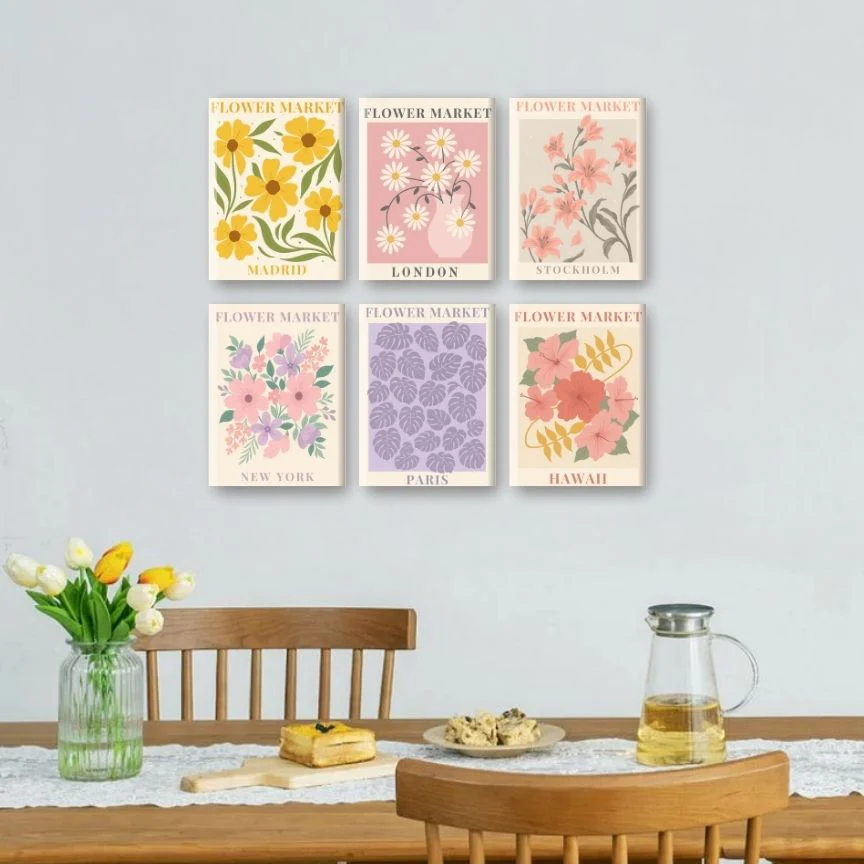 6 Mini Paintings - Gorgeous Flower Market Set - Image 2
