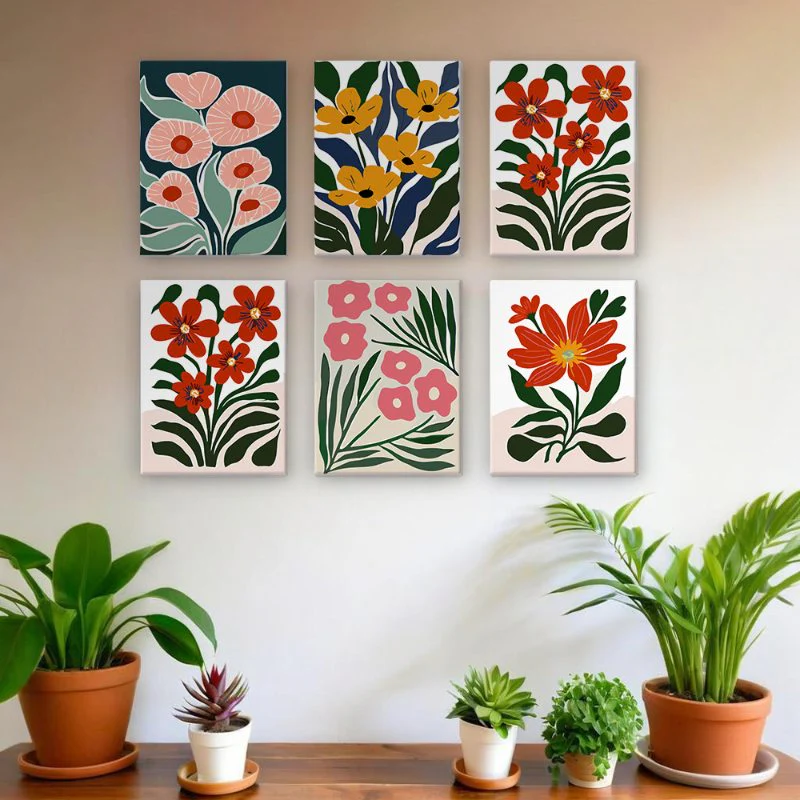 6 Mini Paintings - Gorgeous Flower Set - Image 2