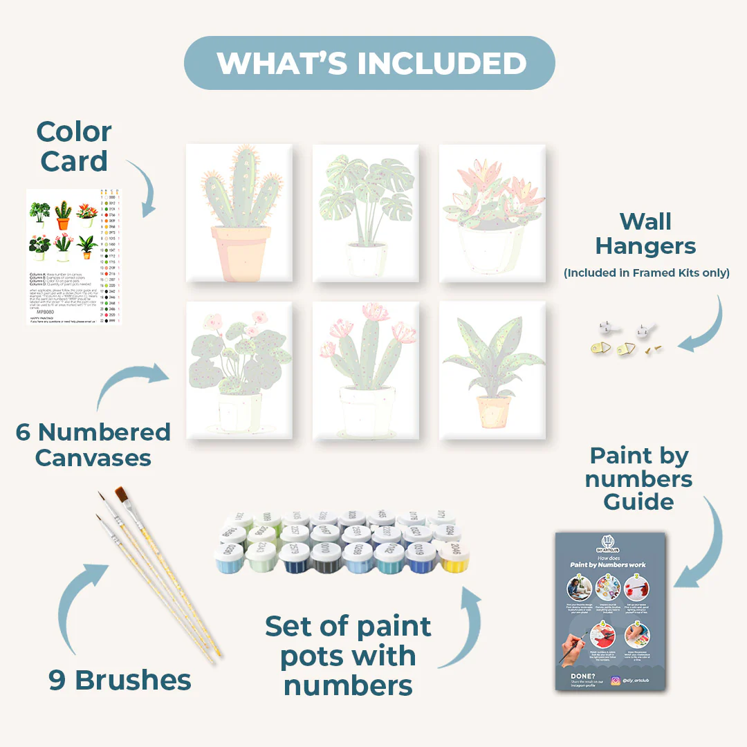 6 Mini Paintings - Gorgeous Plants Set - Image 3