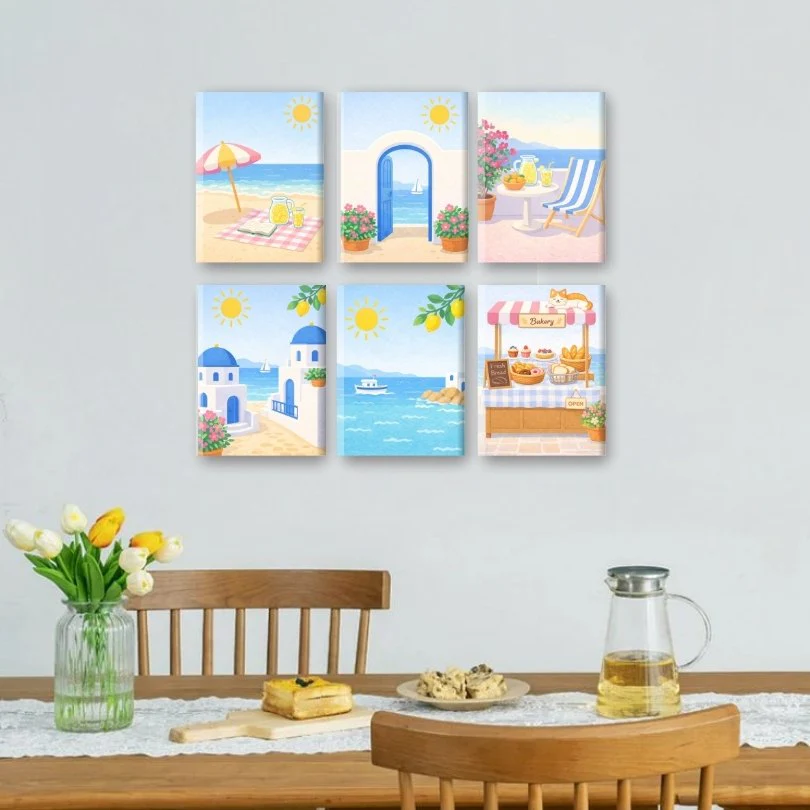 6 Mini Paintings - Greek Island Set - Image 2