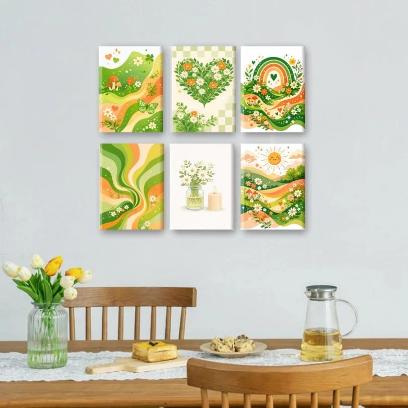 6 Mini Paintings - Green Garden Set - Image 2