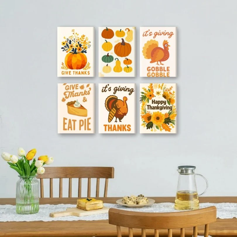 6 Mini Paintings - Happy Thanksgiving Set - Image 2