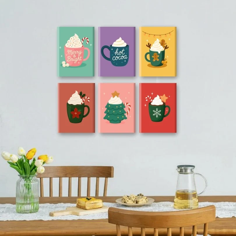 6 Mini Paintings - Hot Chocolate Christmas Set - Image 2