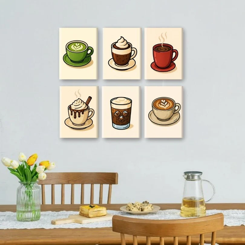 6 Mini Paintings - Hot Chocolate & Coffee Set - Image 2