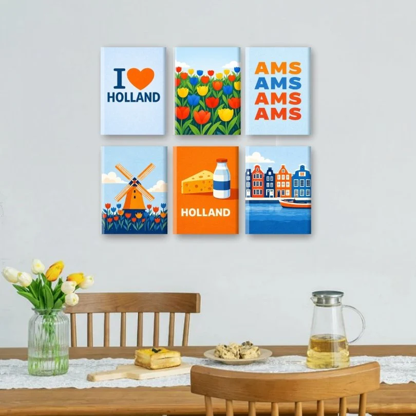 6 Mini Paintings - I Love Holland Set - Image 2