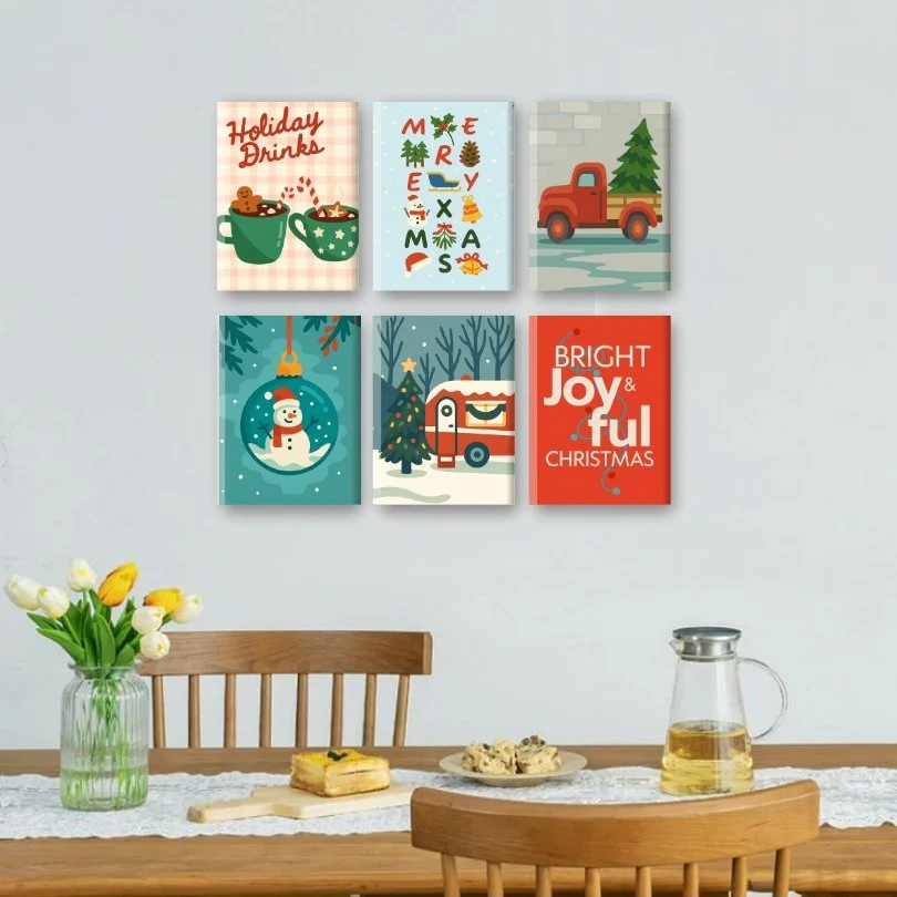6 Mini Paintings | Joyful Christmas Set - Image 2