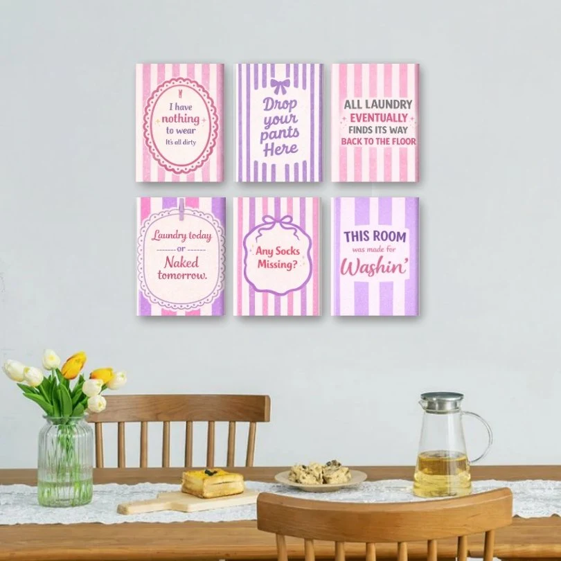 6 Mini Paintings - Laundry Room Quotes Set - Image 2