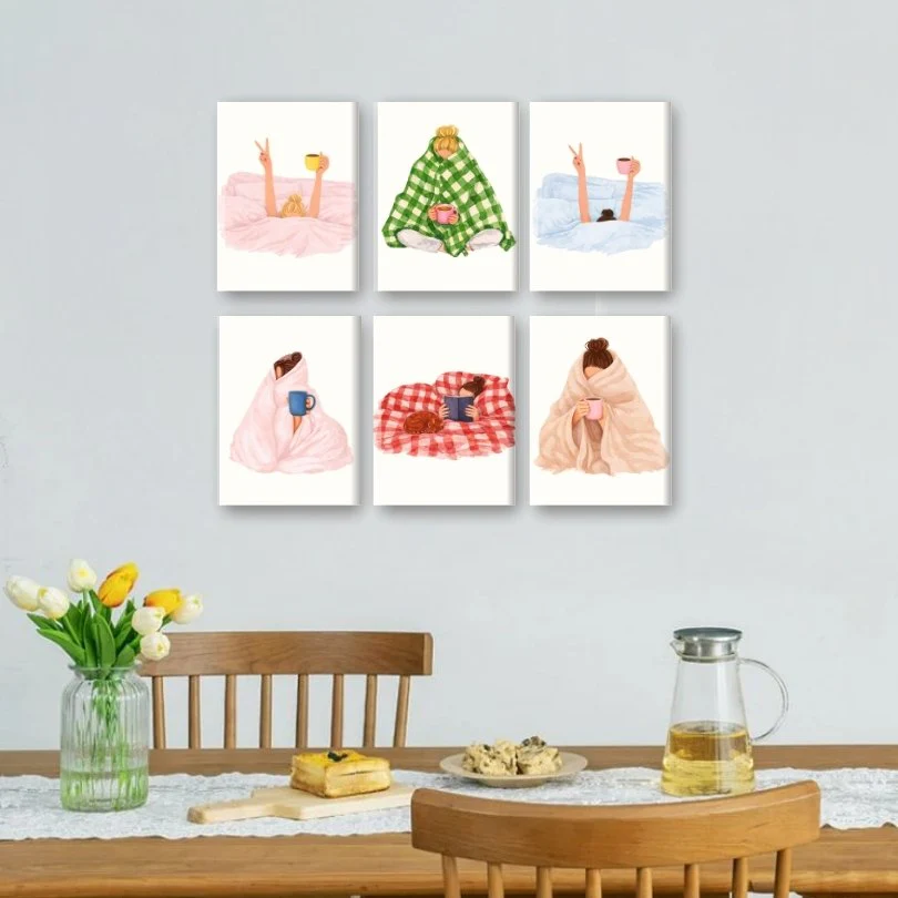 6 Mini Paintings - Lazy Morning Set - Image 2