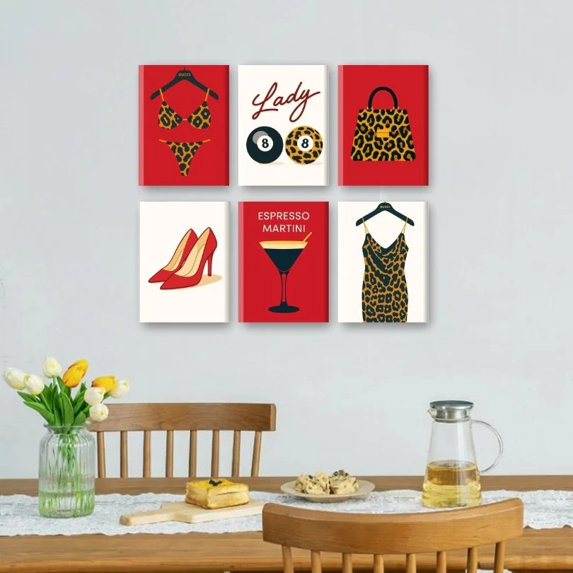6 Mini Paintings - Leopard Print Set - Image 2