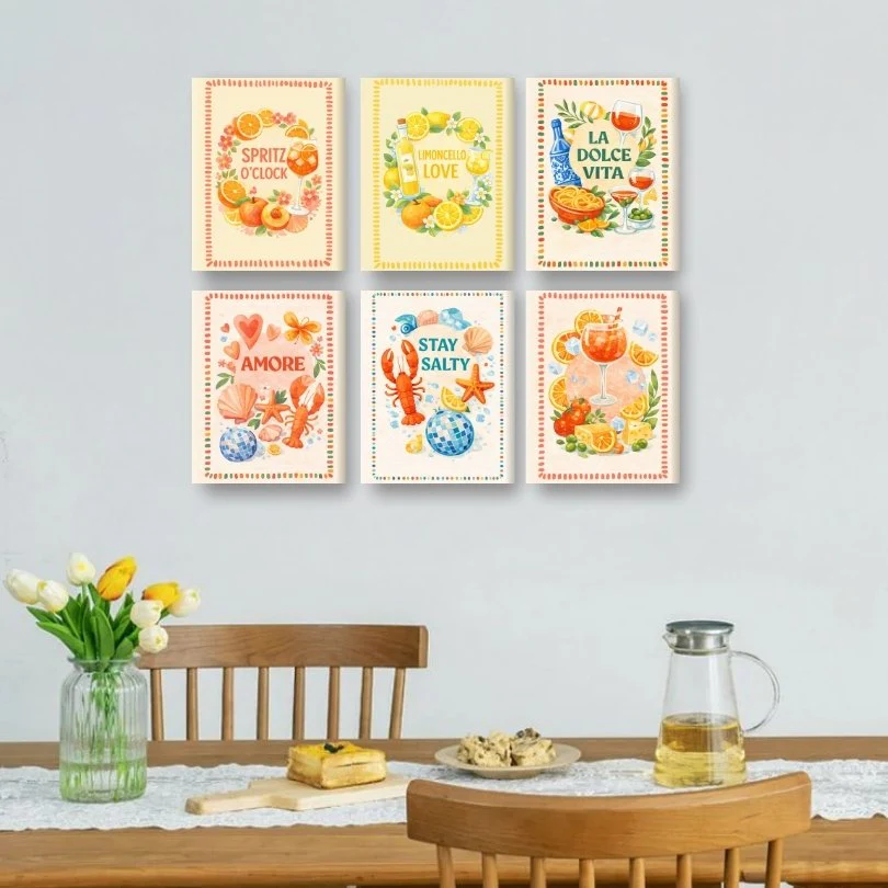 6 Mini Paintings - Limoncello & Aperol Set - Image 2