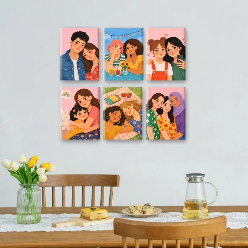6 Mini Paintings - Loved Ones Set - Image 2