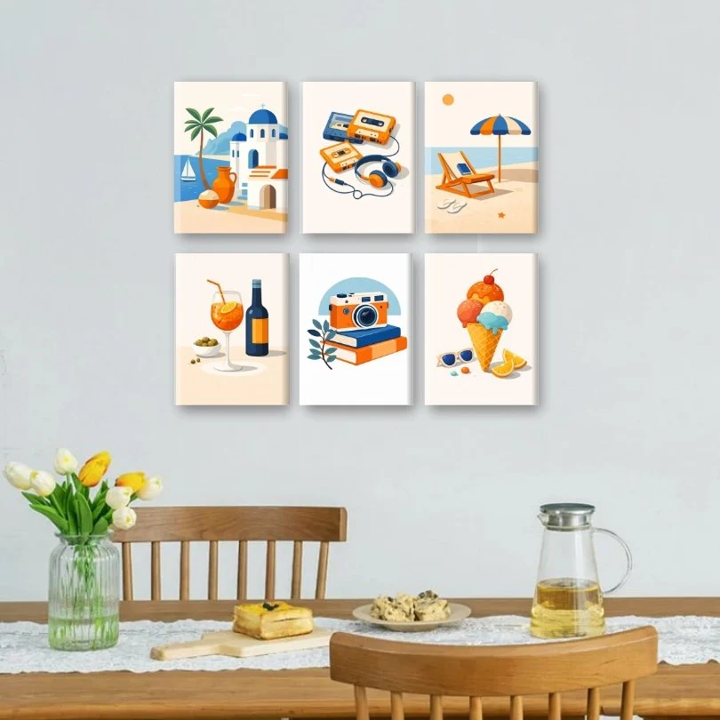 6 Mini Paintings - Mediterranean Summer Set - Image 2
