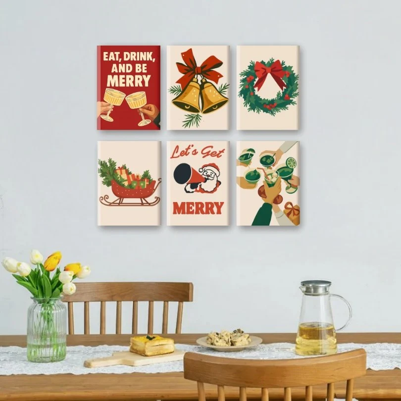6 Mini Paintings - Merry Xmas Set - Image 2