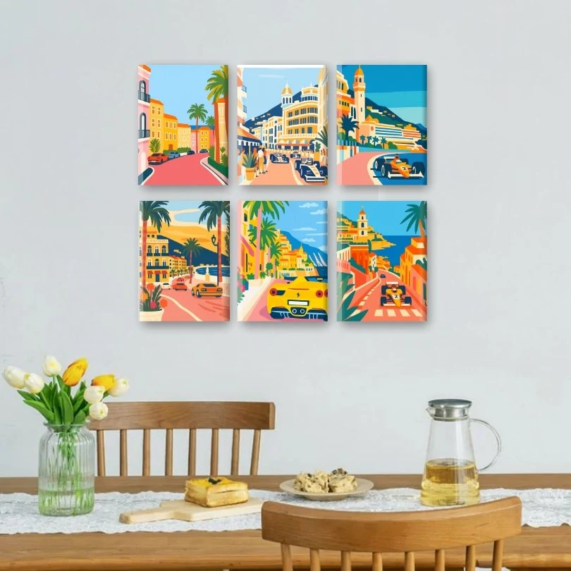 6 Mini Paintings - Monte Carlo Set - Image 2