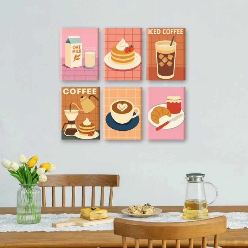 6 Mini Paintings - Morning Breakfast Set - Image 2