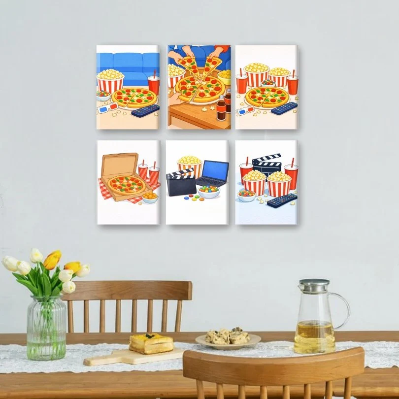 6 Mini Paintings - Movie Night Set - Image 2