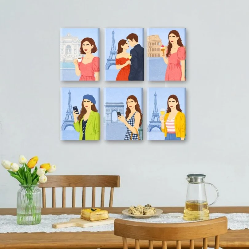 6 Mini Paintings - Paris Moments Set - Image 2