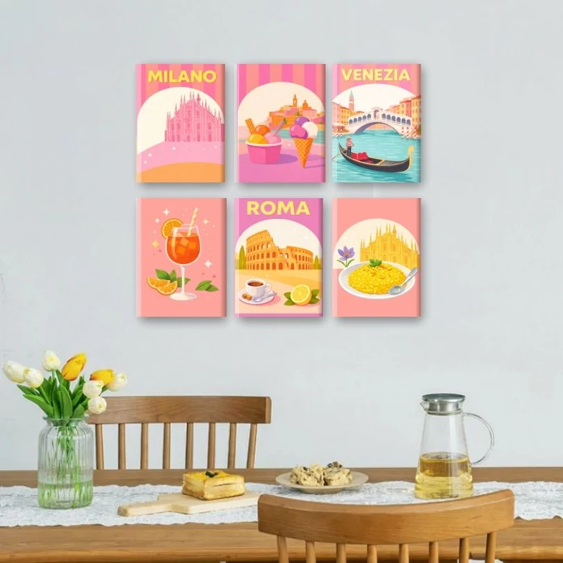 6 Mini Paintings - Pastel Italy Set - Image 2