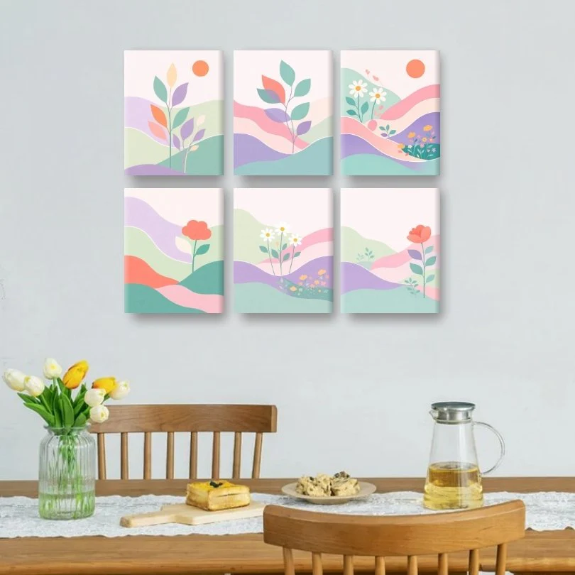 6 Mini Paintings - Pastel Landscapes Set - Image 2