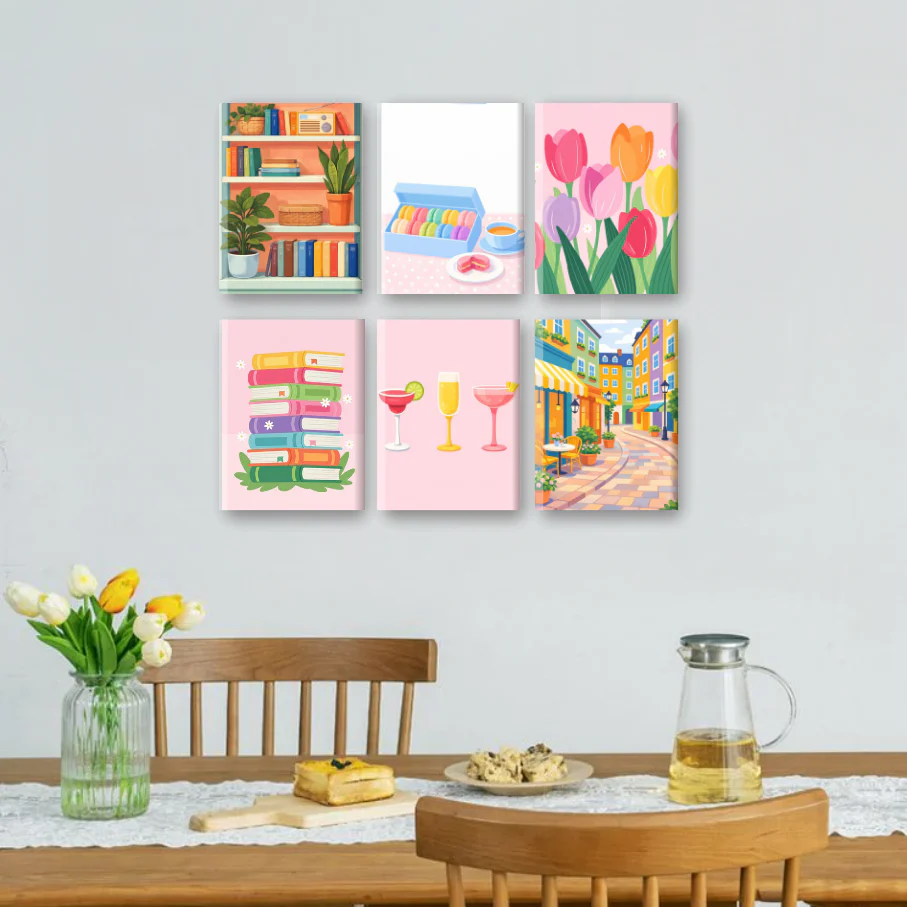 6 Mini Paintings - Pastel Moments Set - Image 2