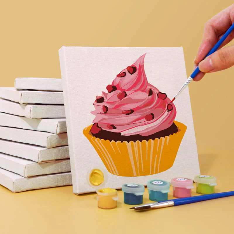 6 Mini Paintings - Pastries - Image 7
