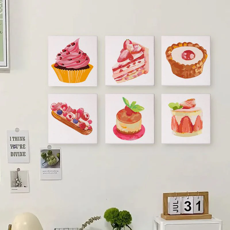 6 Mini Paintings - Pastries - Image 8